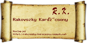 Rakovszky Karácsony névjegykártya